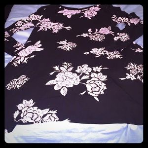 Summery Fall: black and white floral dress